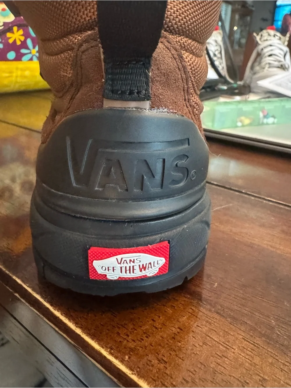 Vans UltraRange Chukka Boots in Brown with Red Laces